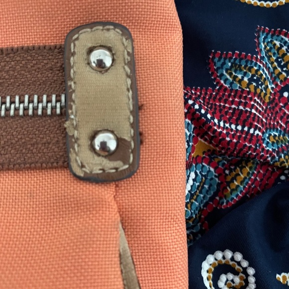 Lily Bloom Orange and Brown Crossbody Bag with Silver Accents - Picture 3 of 4